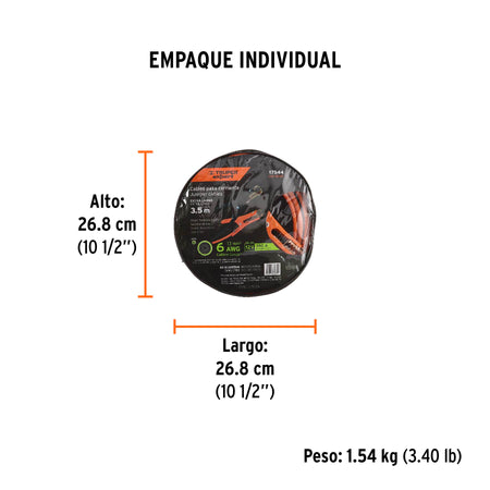 Cables pasa corriente 3.5 m 350 A 6 AWG con funda Expert