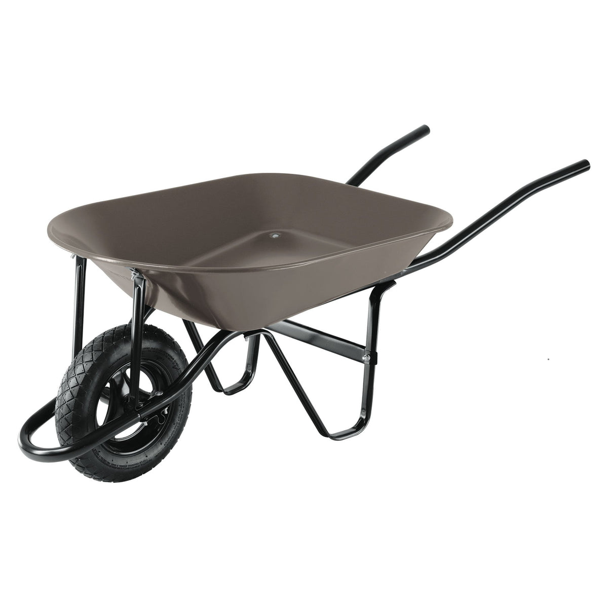 Carretilla 4 ft3, gris, neumática, bastidor tubular, PRETUL