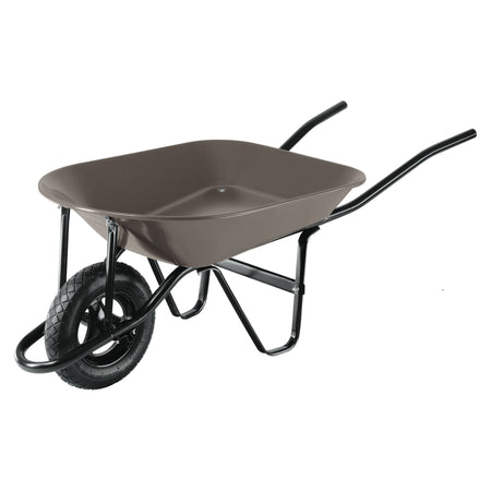 Carretilla 4 ft3, gris, neumática, bastidor tubular, PRETUL