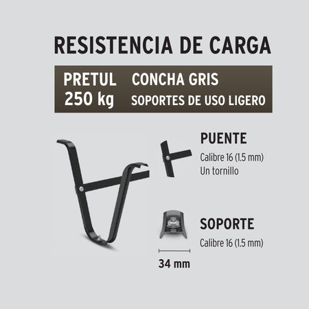 Carretilla 4 ft3, gris, neumática, bastidor tubular, PRETUL