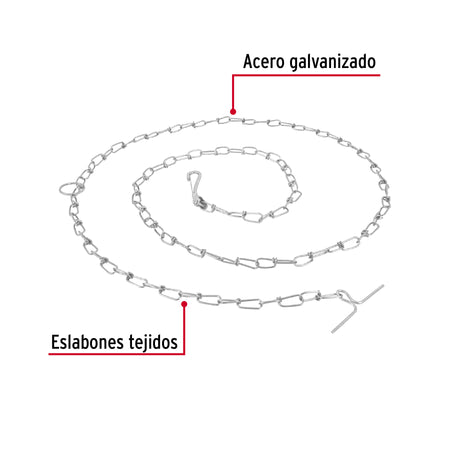 Cadena de 1.8 m de amarre para perro, 1.7 mm, FIERO 1.8 m, 1.7 mm