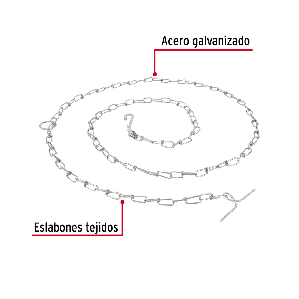 Cadena de 1.8 m de amarre para perro, 1.7 mm, FIERO 1.8 m, 1.7 mm