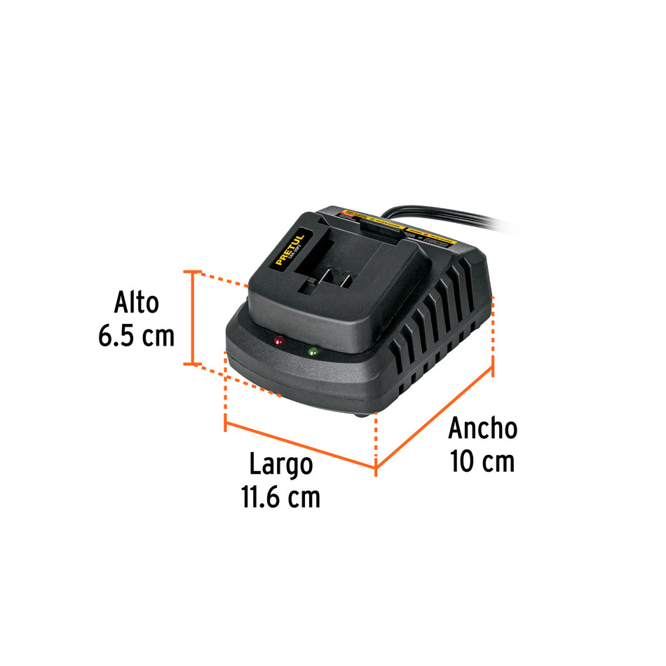 Cargador de baterias de ion litio 20V PRETUL