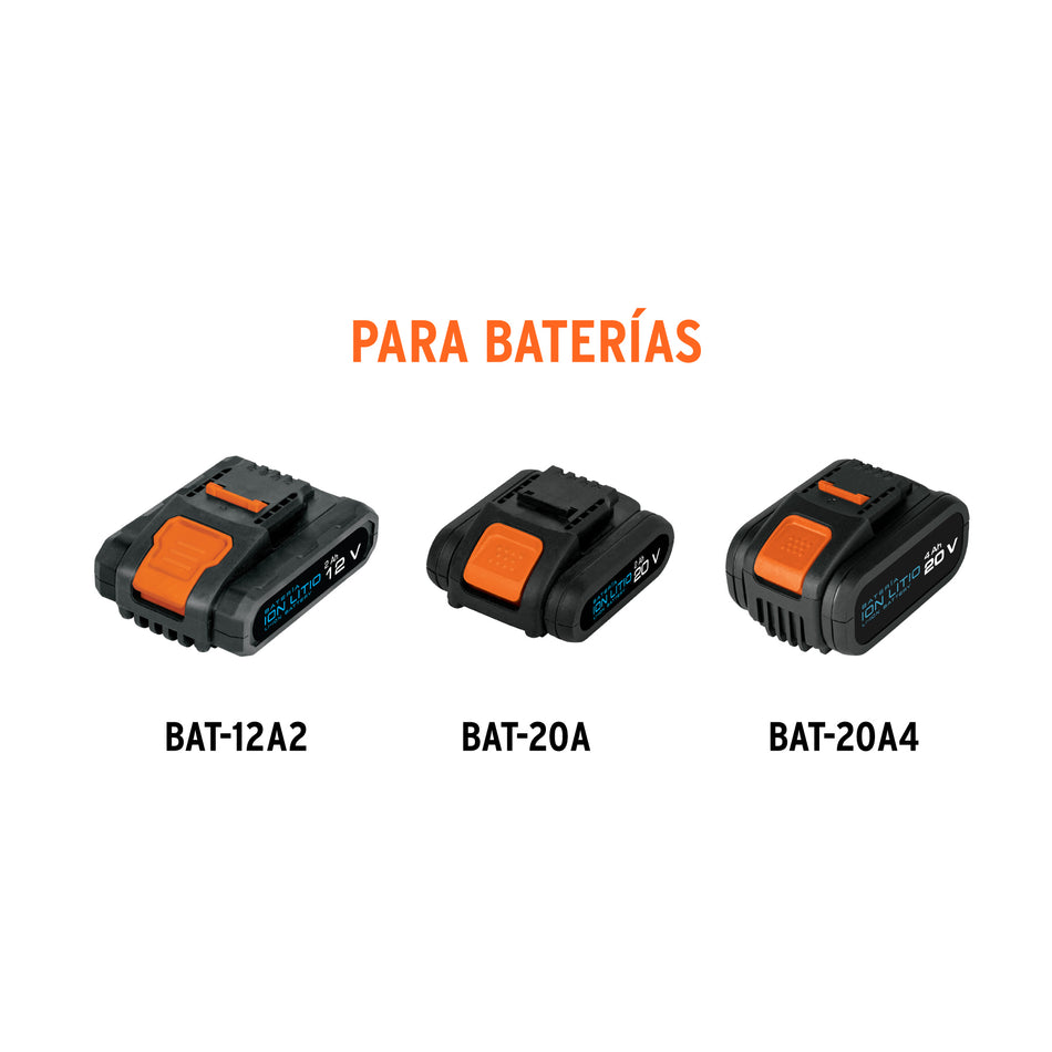 Cargador de baterías de 12 a 20V, enchufe tipo C, TRUPER PRO