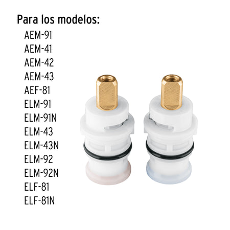 Juego de 2 cartuchos ceramicos POM FOSET