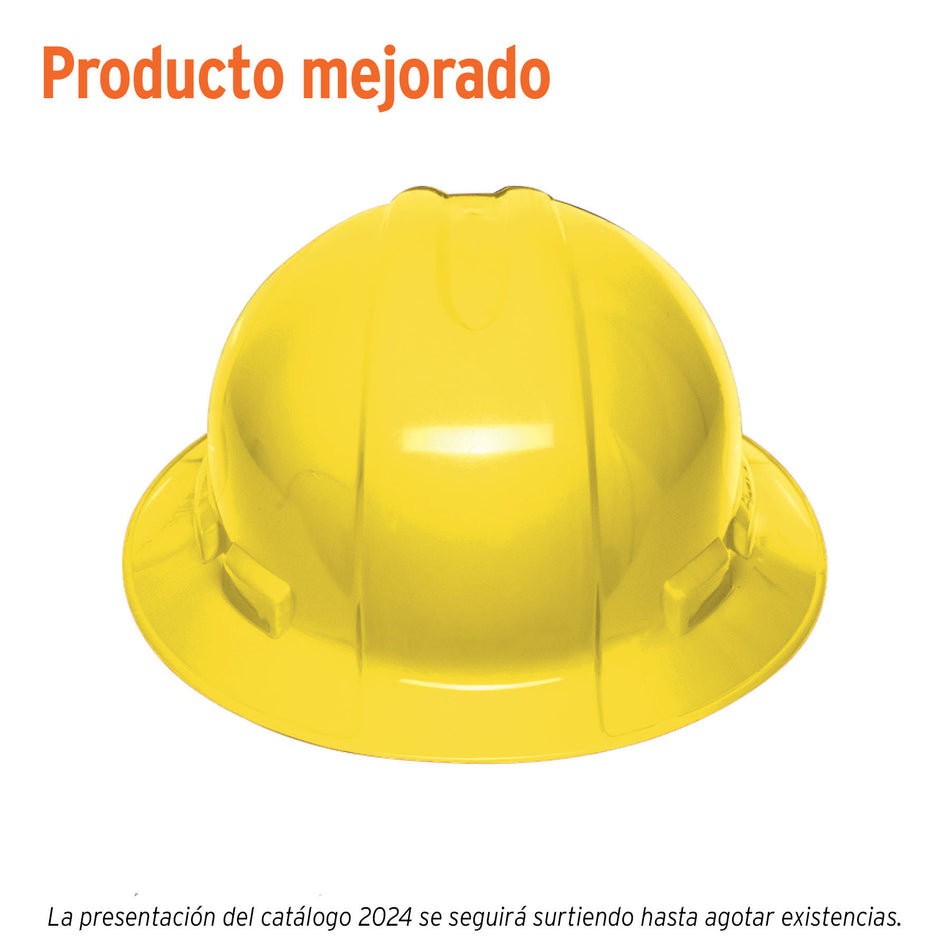 Casco de seguridad ala ancha Truper amarillo