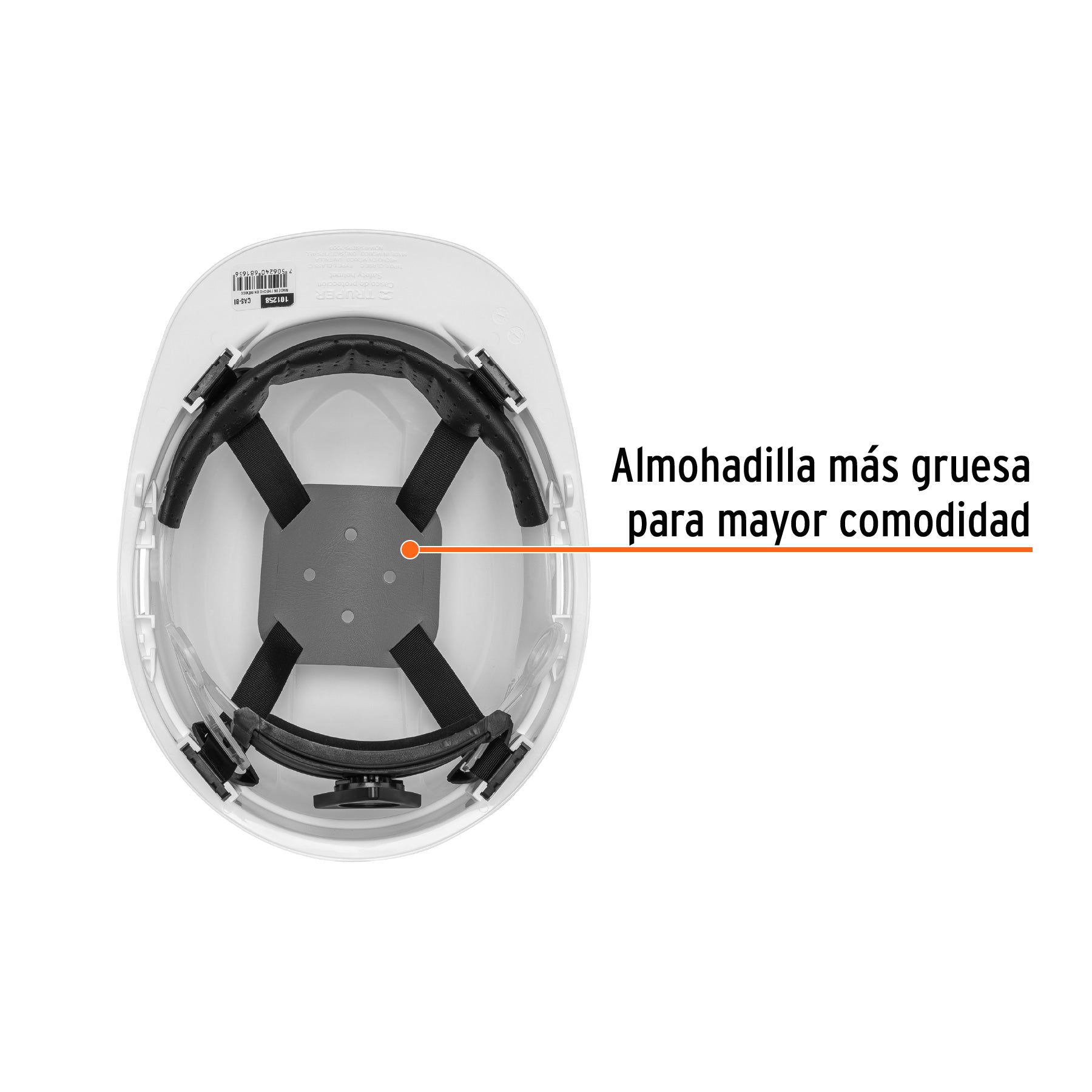 Casco de seguridad ventilado ajuste de matraca blanco