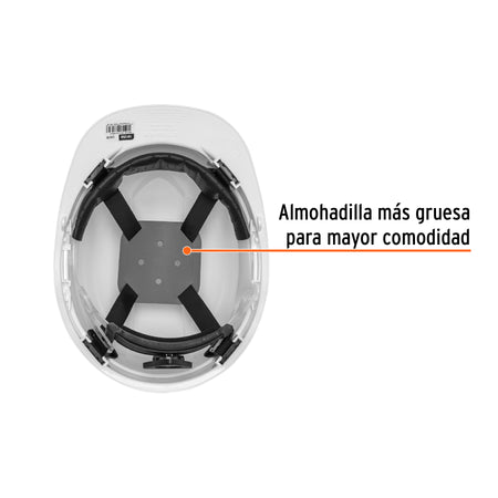 Casco de seguridad ventilado ajuste de matraca blanco