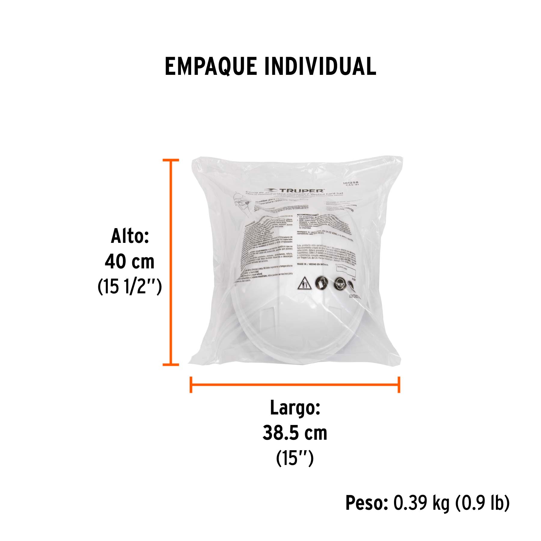 Casco de seguridad ventilado ajuste de matraca blanco