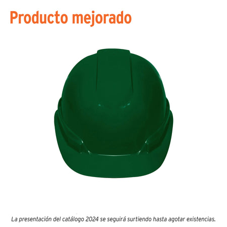 Casco de seguridad ventilado ajuste de matraca verde