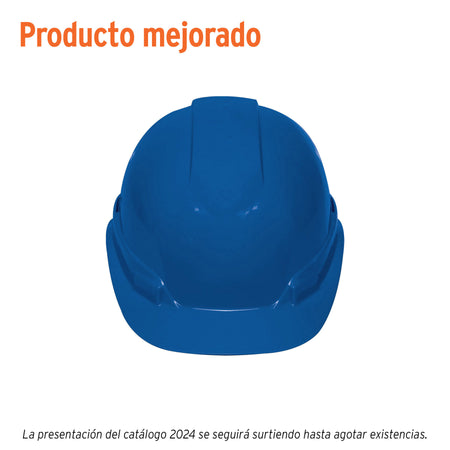 Casco de seguridad ventilado ajuste de matraca azul