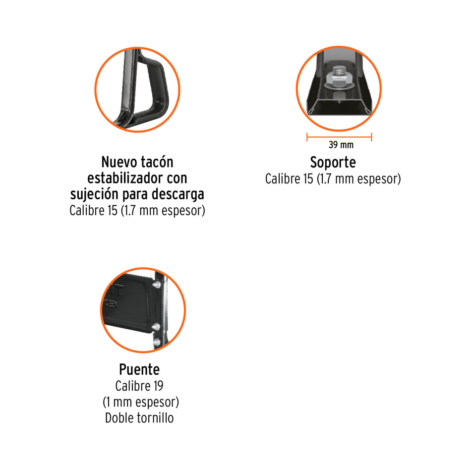 Carretilla 6 ft3 Neumática, bastidor tubular, Truper