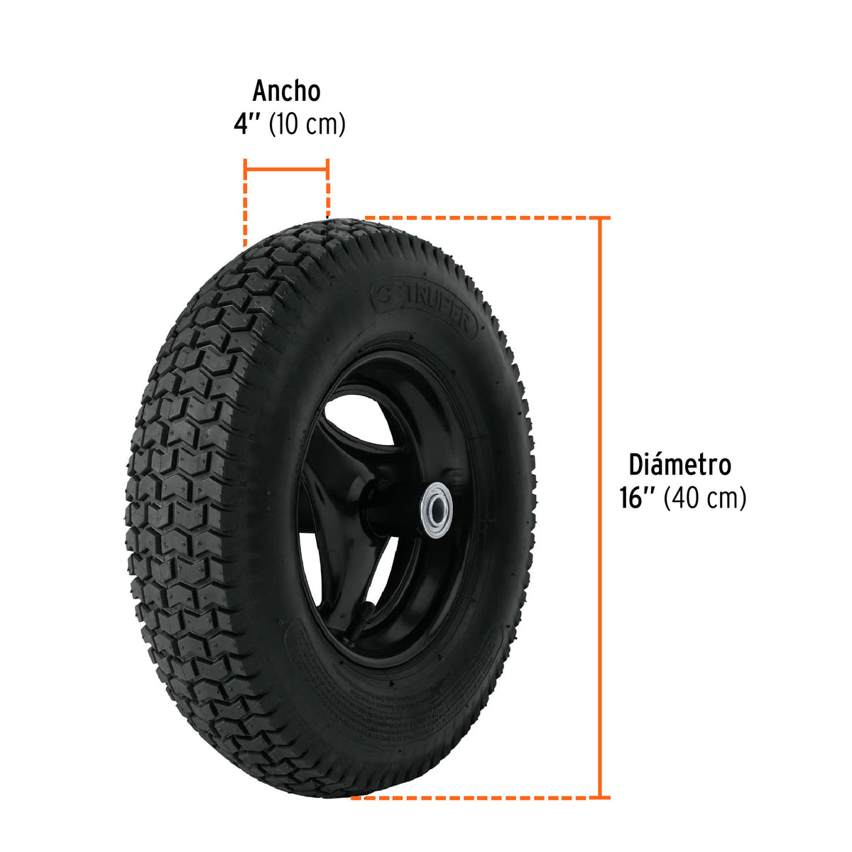 Carretilla 6ft3 Expert plástica, neumática, bastidor tubular