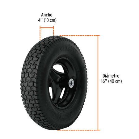 Carretilla 6ft3 Expert plástica, neumática, bastidor tubular