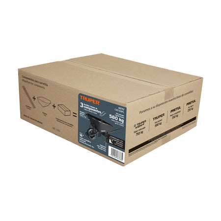 Carretilla concha plástica 6 ft3 Neumática, bastidor tubular