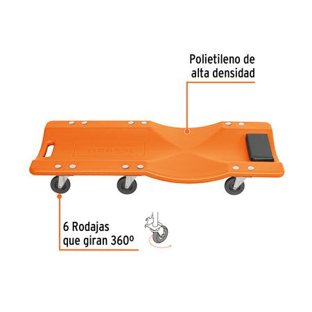 Cama de plástico 36' para mecánico, Truper