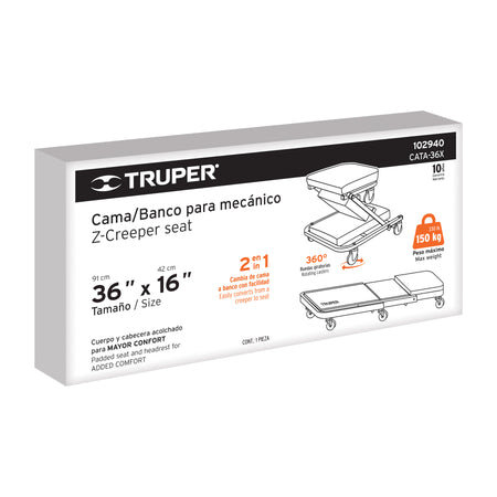 Cama / banco de 36" para mecanico Truper