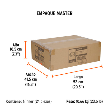 Carda tipo cónico 5' alambre trenzado, eje 5/8'-11, Truper