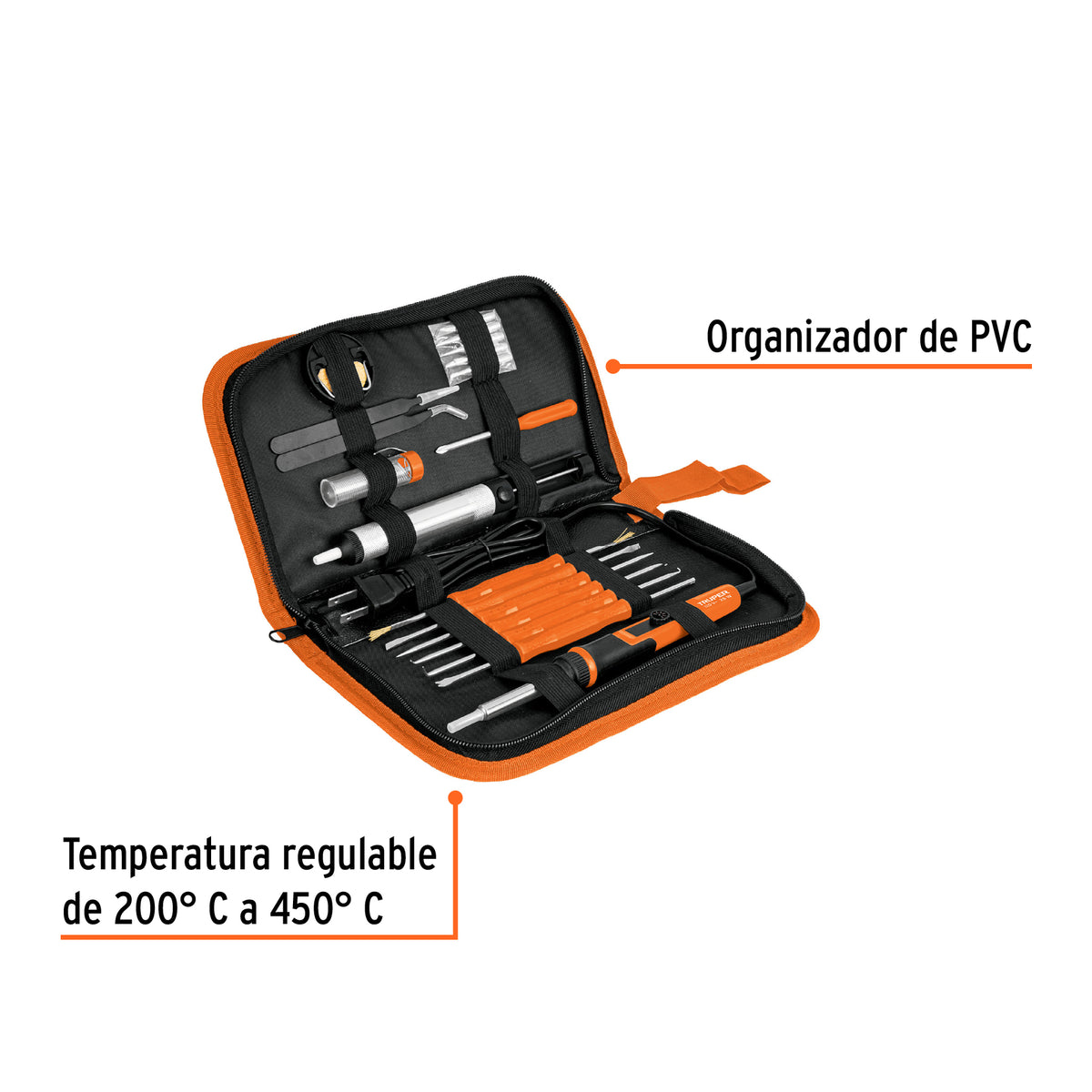 Kit soldadura electronica con cautin de 25 W temp regulable