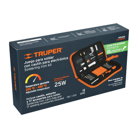 Kit soldadura electronica con cautin de 25 W temp regulable