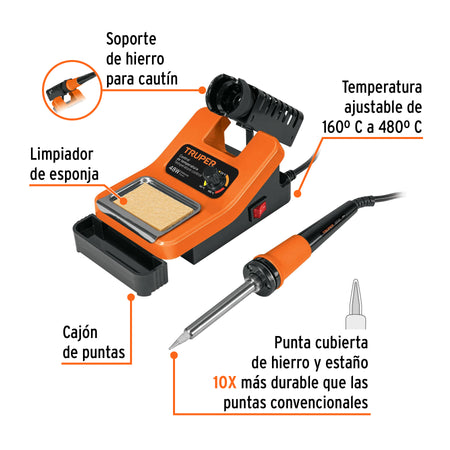 Cautin 48 W profesional para electronica con estacion