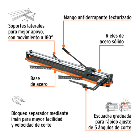 Cortador azulejo 40" (100 cm) gran formato c/maletin Expert