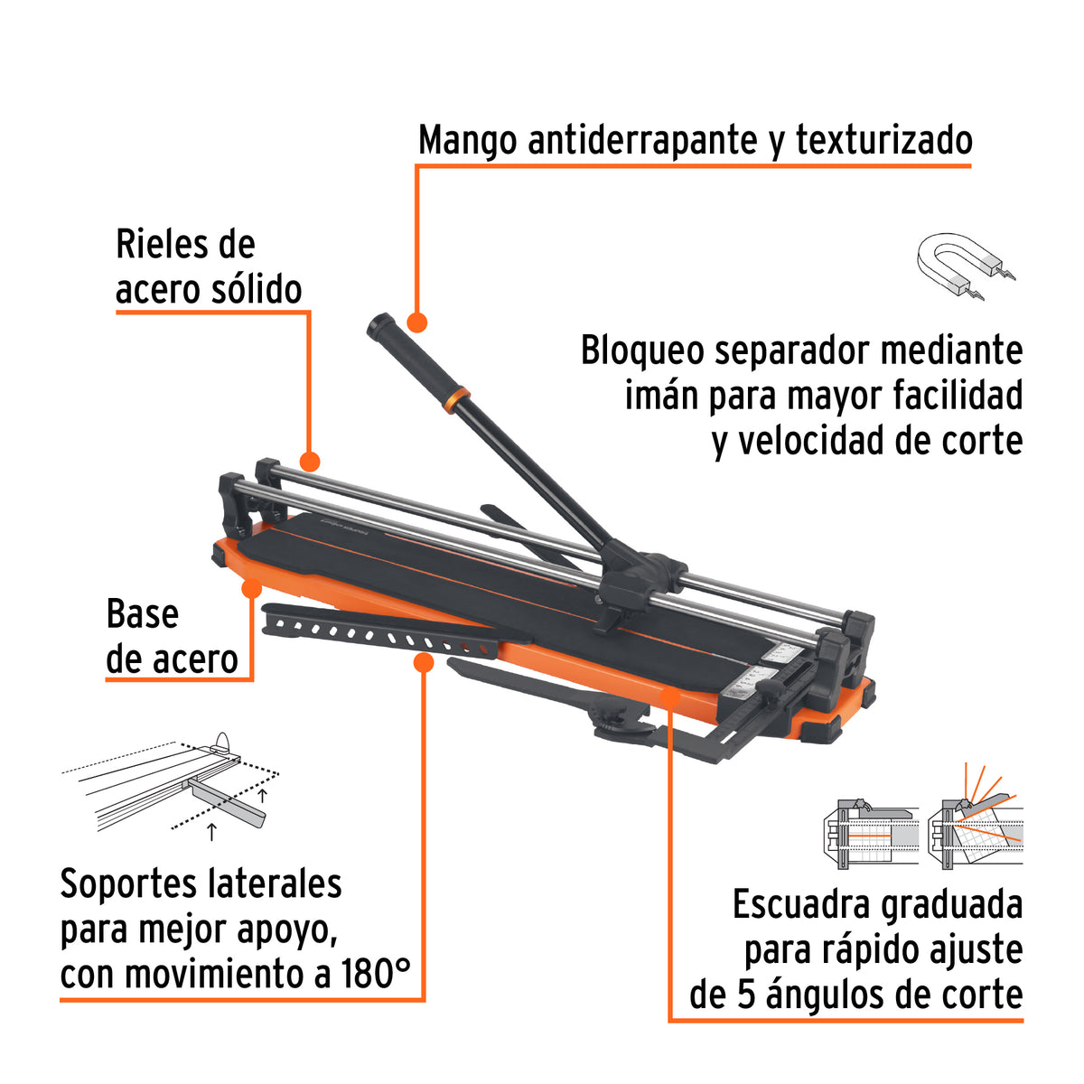 Cortador azulejo 25" (63cm) gran formato c/maletin EXPERT