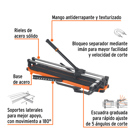 Cortador azulejo 25" (63cm) gran formato c/maletin EXPERT