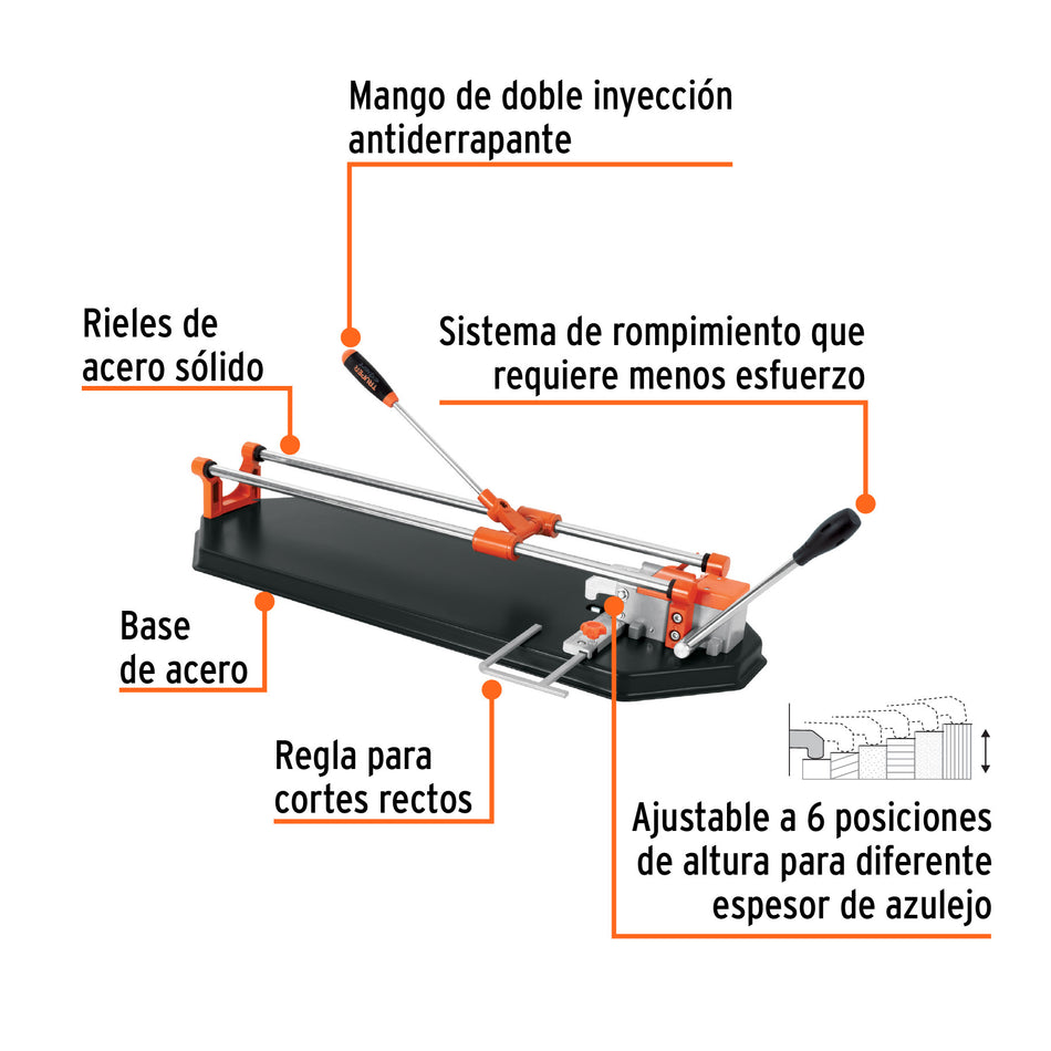 Cortador azulejo romp.multipunto c/maletín,EXPERT 24', 60cm