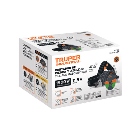 Cortadora para azulejos, 4-1/2', 1320W, TRUPER INDUSTRIAL