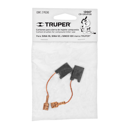 Bolsa con 2 carbones d/repuesto p/sierras ingl Grupo8TRUPER