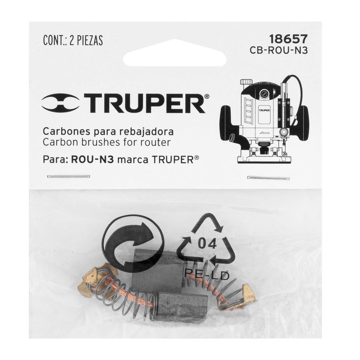 Bolsa con 2 carbones de repuesto para ROU-N3 TRUPER