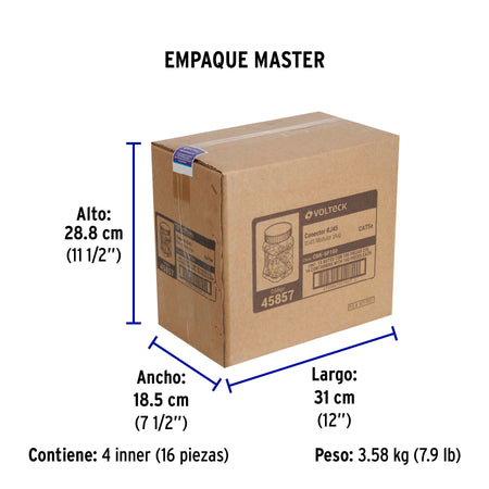 Plug RJ45 CAT5E Bote con 100 piezas VOLTECK