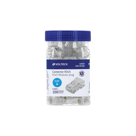 Plug RJ45 CAT6 Bote con 100 piezas VOLTECK