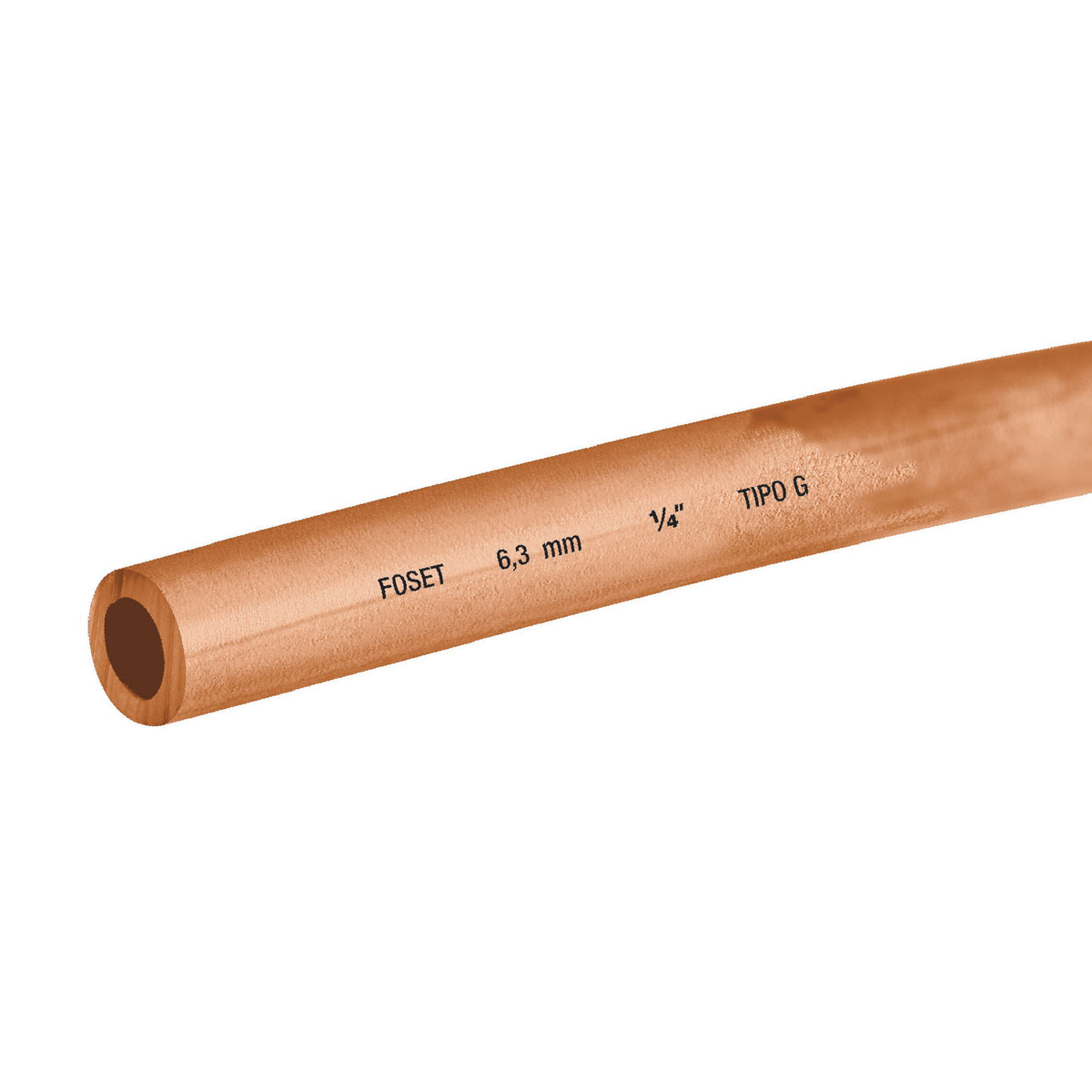 Tubo flexible de cobre 1/4" rollo de 15m 1.7kg FOSET