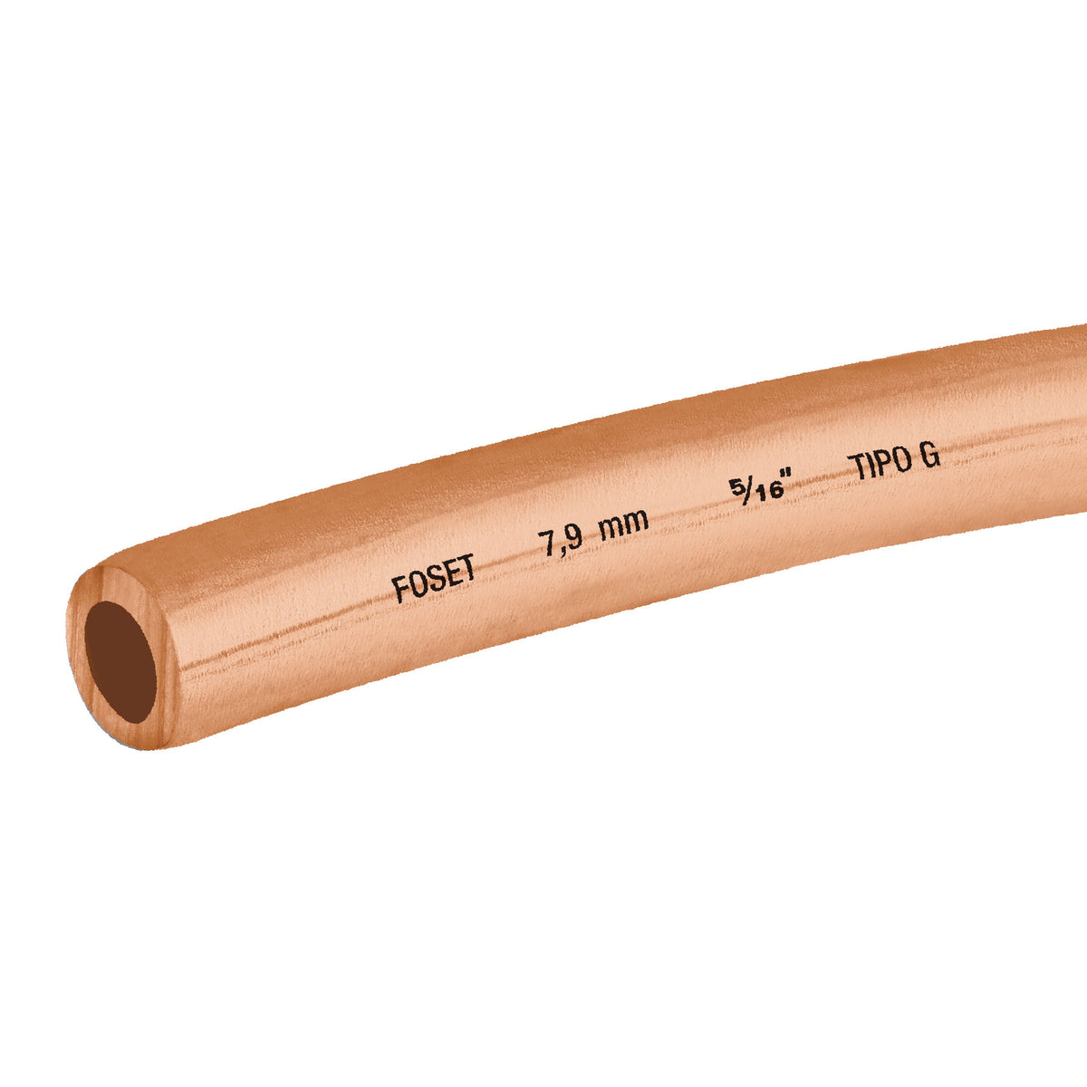 Tubo flexible de cobre 5/16" rollo de 15m 2.3kg FOSET