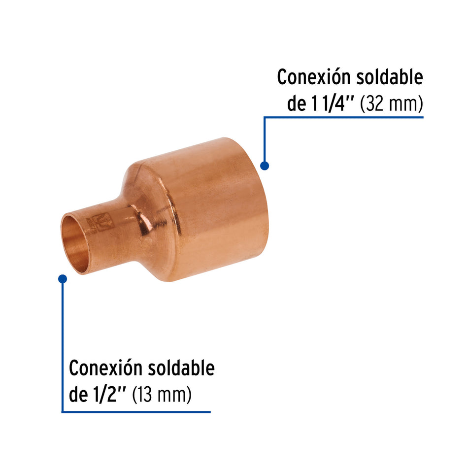 Reducción bushing de cobre 1-1/4 x 1/2', FOSET