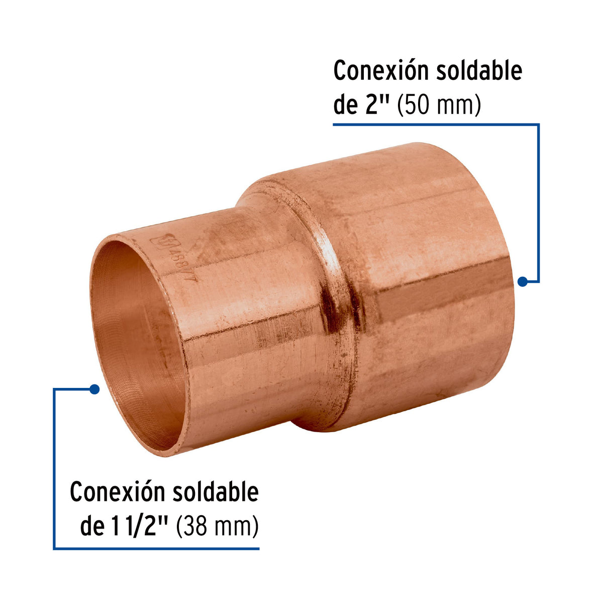 Reducción bushing de cobre 2 x 1-1/2', FOSET