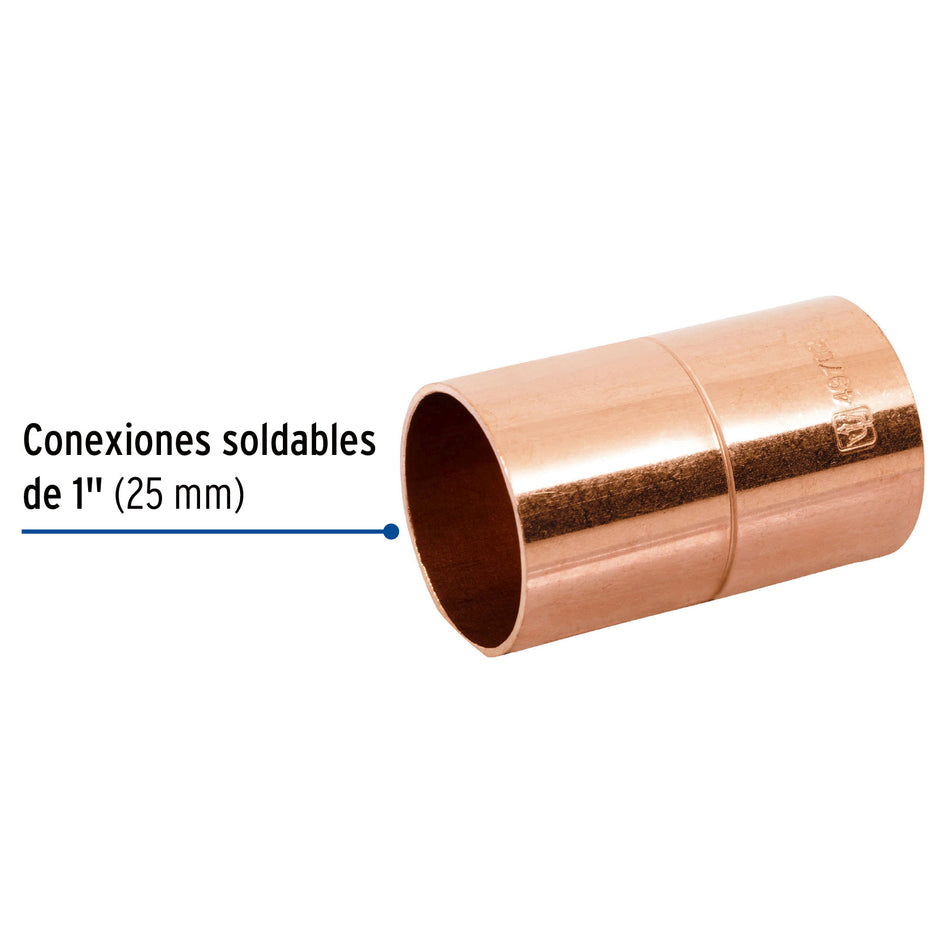 Cople de cobre con ranura FOSET 1/2"