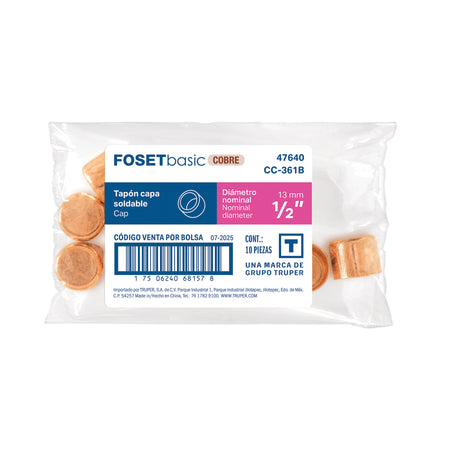 Tapon capa de cobre FOSET BASIC 1/2"