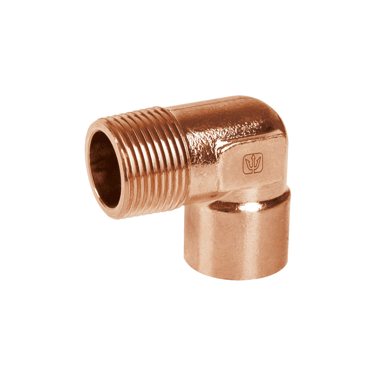 Codo 90° de cobre, rosca exterior 1', FOSET