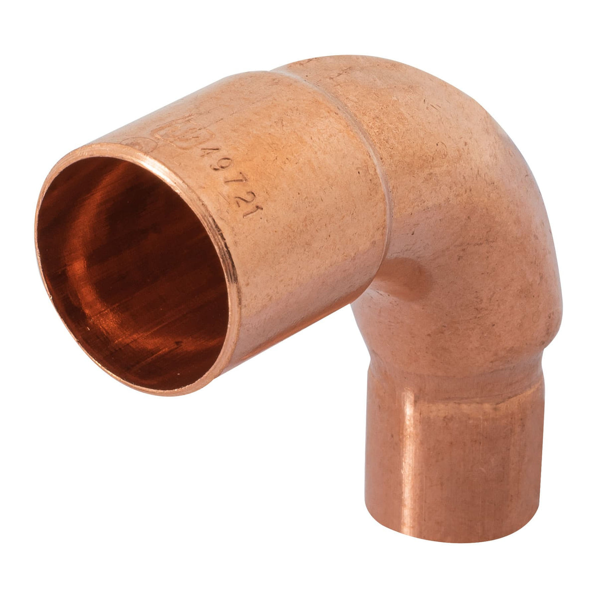 Codo 90° reduccion de cobre de 3/4" x 1/2" FOSET