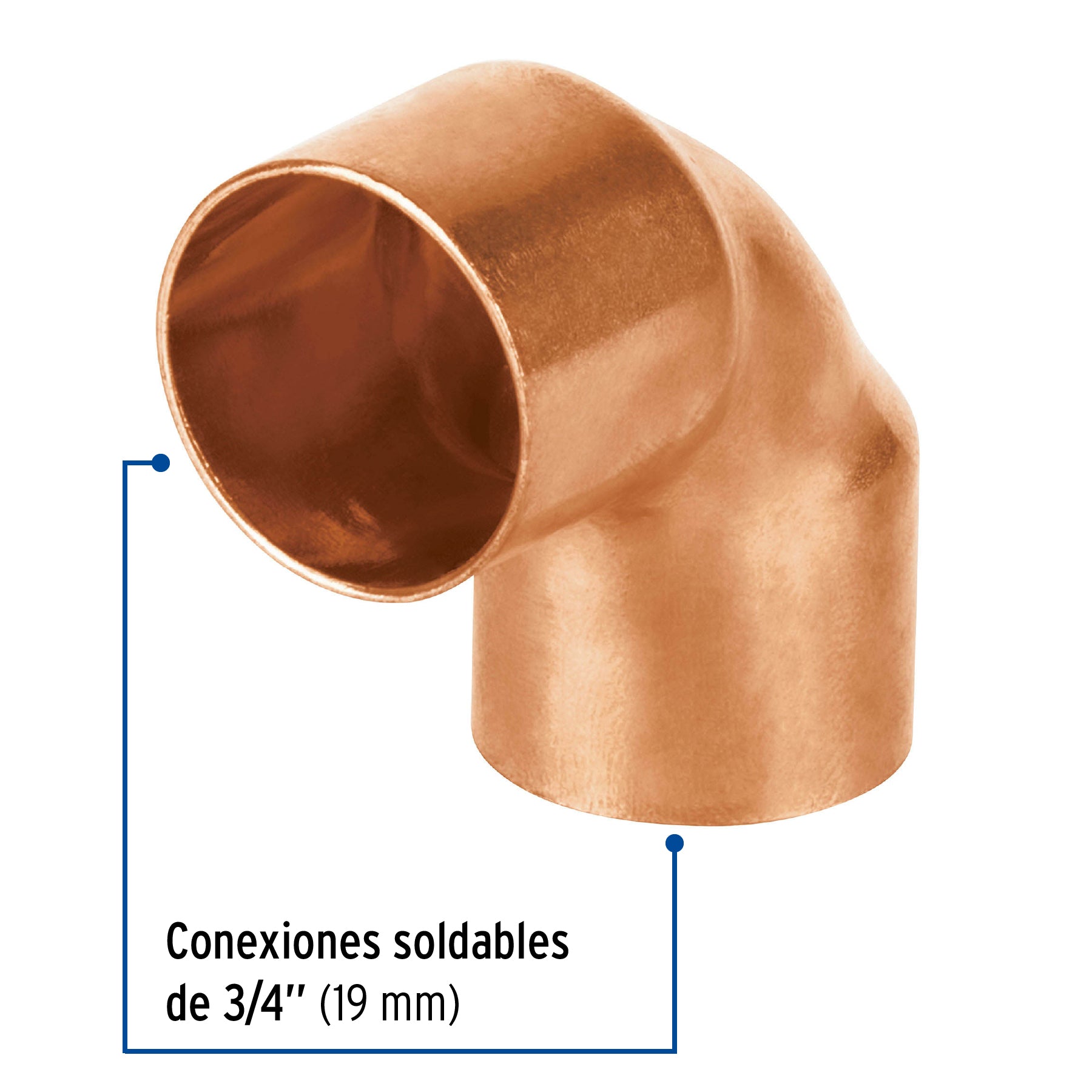Codo 90° de cobre FOSET BASIC 3/4"