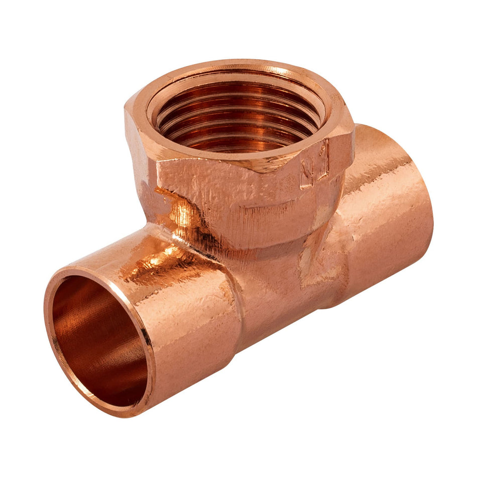 Tee de cobre rosca interior central FOSET 1/2"