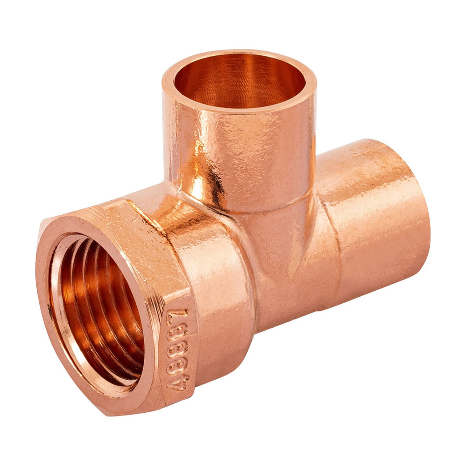 Tee de cobre rosca interior lateral 1/2', FOSET 1/2'