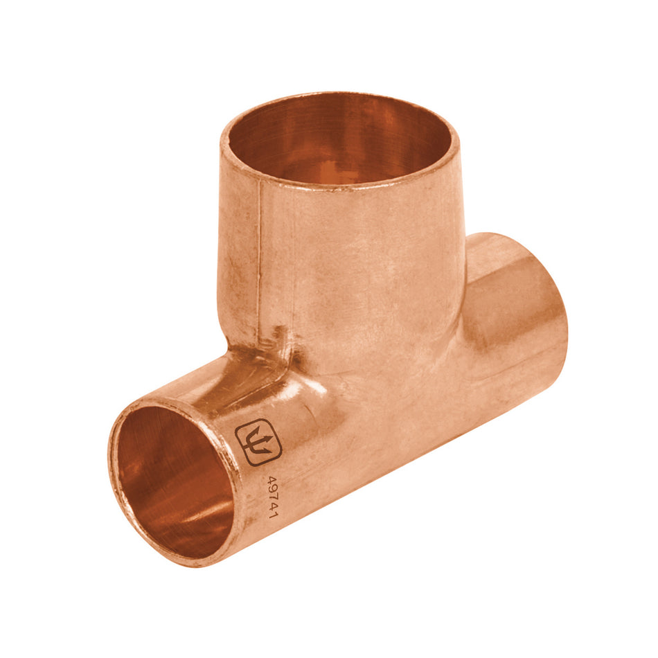Tee reducida de cobre 1/2' x 1/2' x 3/4', FOSET 1/2', 1/2', 3/4'