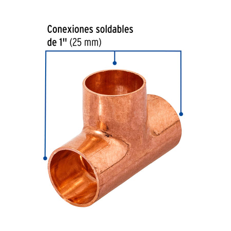 Tee sencilla de cobre FOSET 1/2"