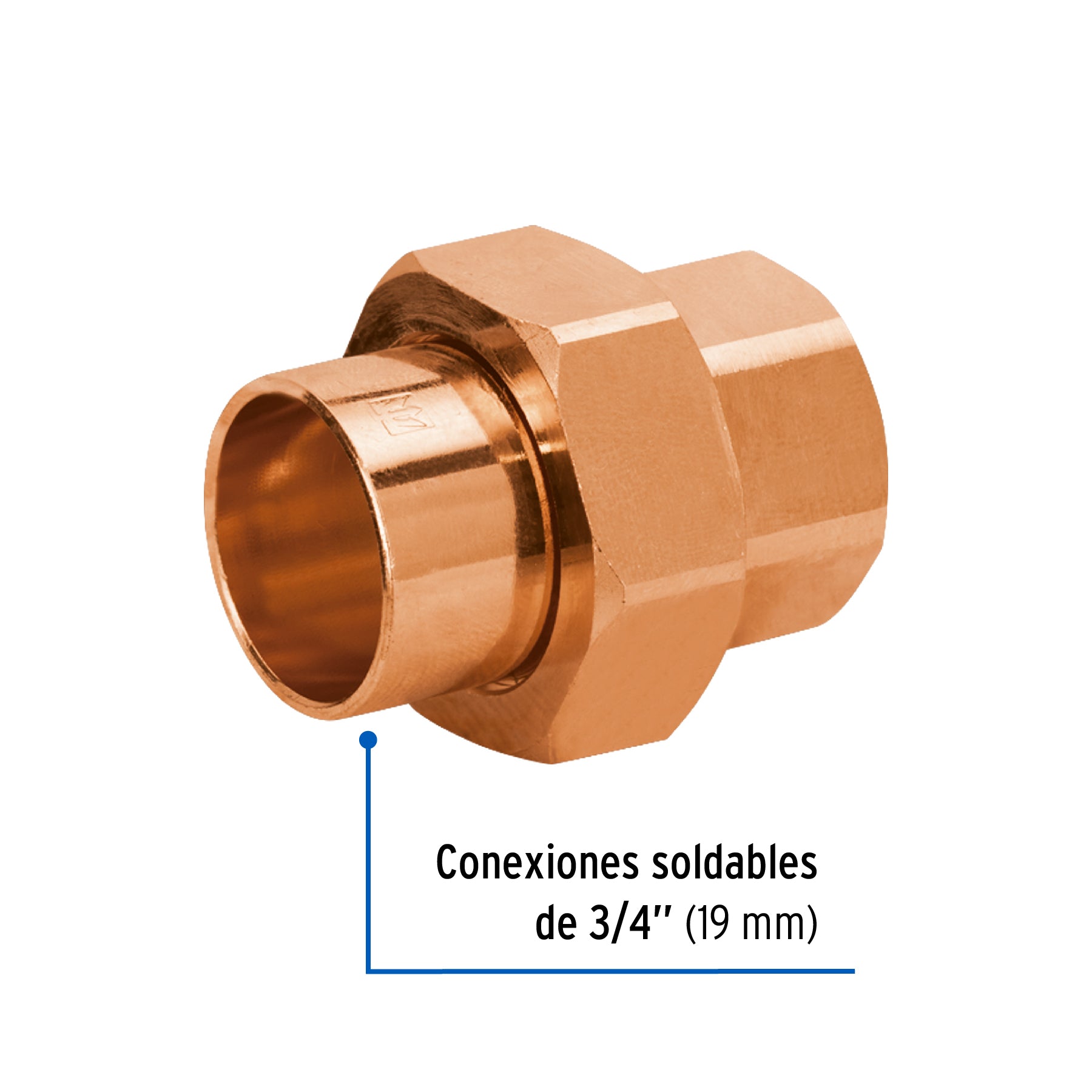 Tuerca union de cobre de FOSET BASIC 3/4"