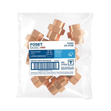 Tuerca union de cobre de FOSET BASIC 3/4"