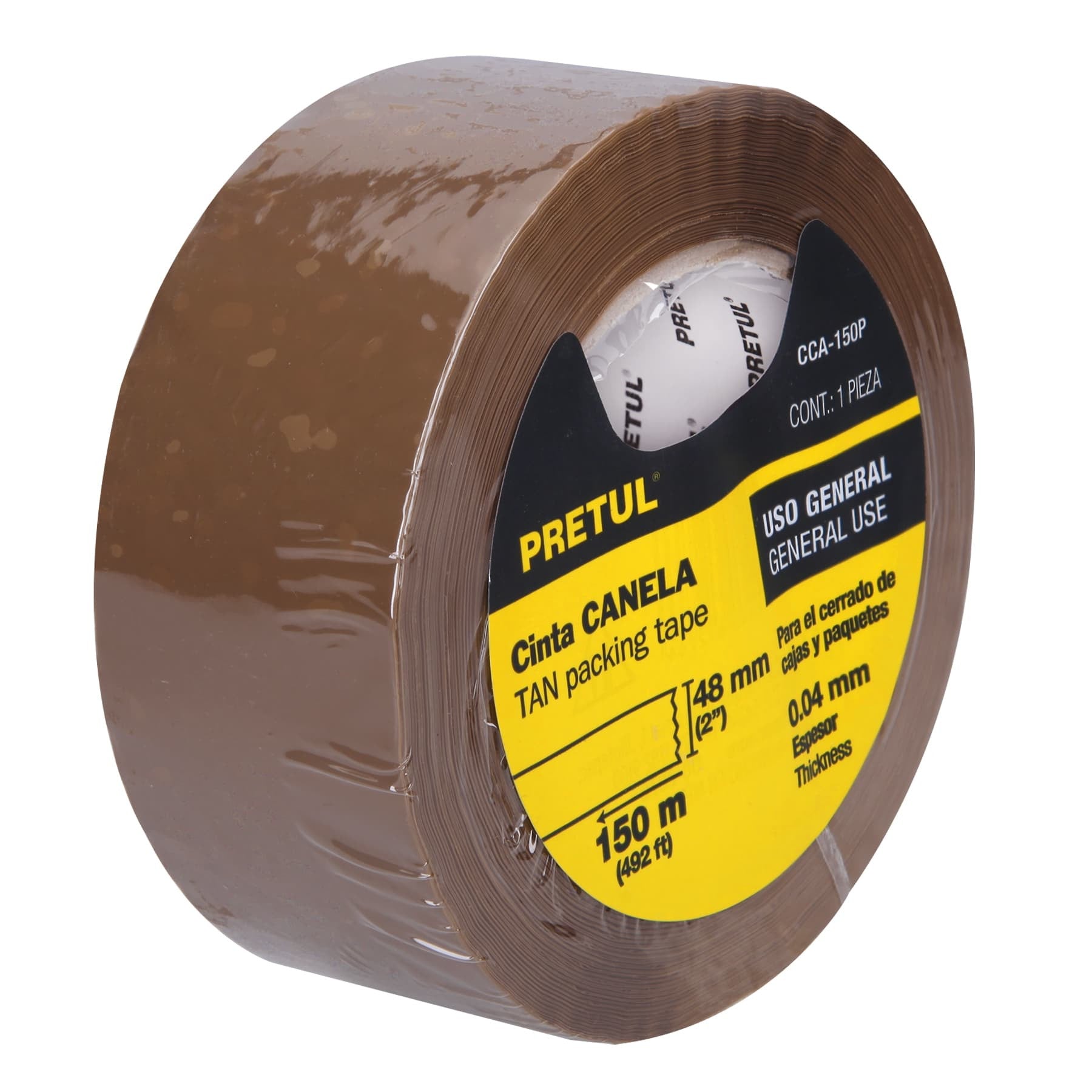Cinta de empaque 48 mm x 150 m canela, Pretul 48 mm, 150 m